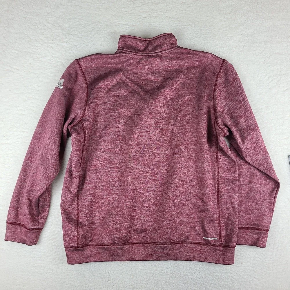 Adidas Sweater Mens XL Red Climawarm‎ Team Issue Quarter Zip Sweatshirt